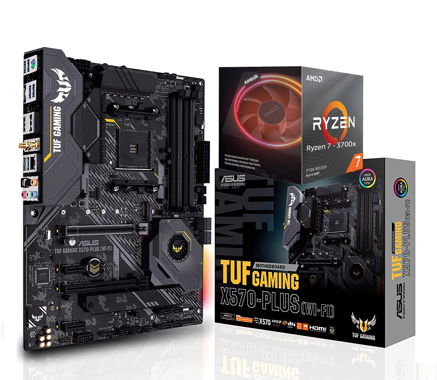 AMD RYZEN 7 3700X 8-Core 3.6 GHz (4.4 GHz Max Boost) + Asus TUF Gaming X570-Plus (Wi-Fi) ATX Motherboard Bundle