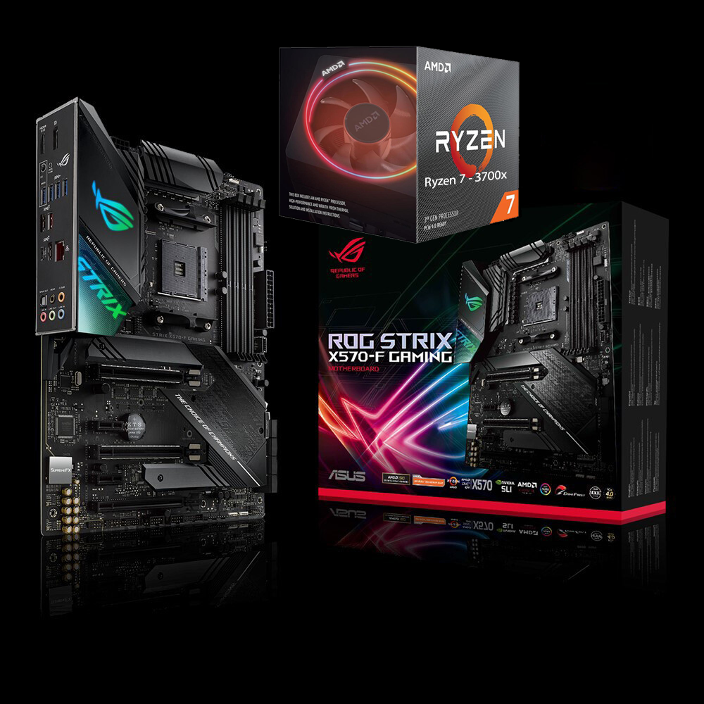 AMD RYZEN 7 3700X 8-Core 3.6 GHz (4.4 GHz Max Boost) + Asus ROG Strix X570-F Gaming ATX Motherboard Bundle