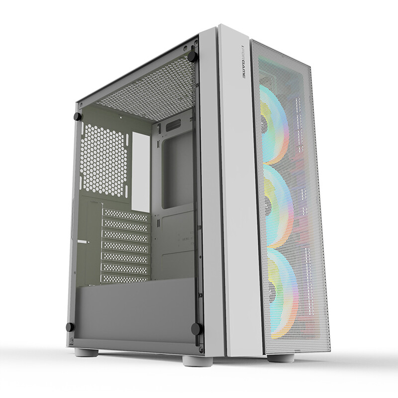 iForgame FTW Tempered Glass Case ( Free 3x ARGB 120mm Fans ), Colors: White