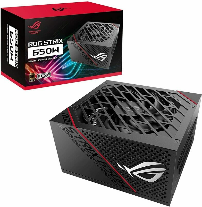 ASUS ROG Strix 650 Full Modular 80 Plus Gold 650W ATX Power Supply with 0dB Axial Tech Fan