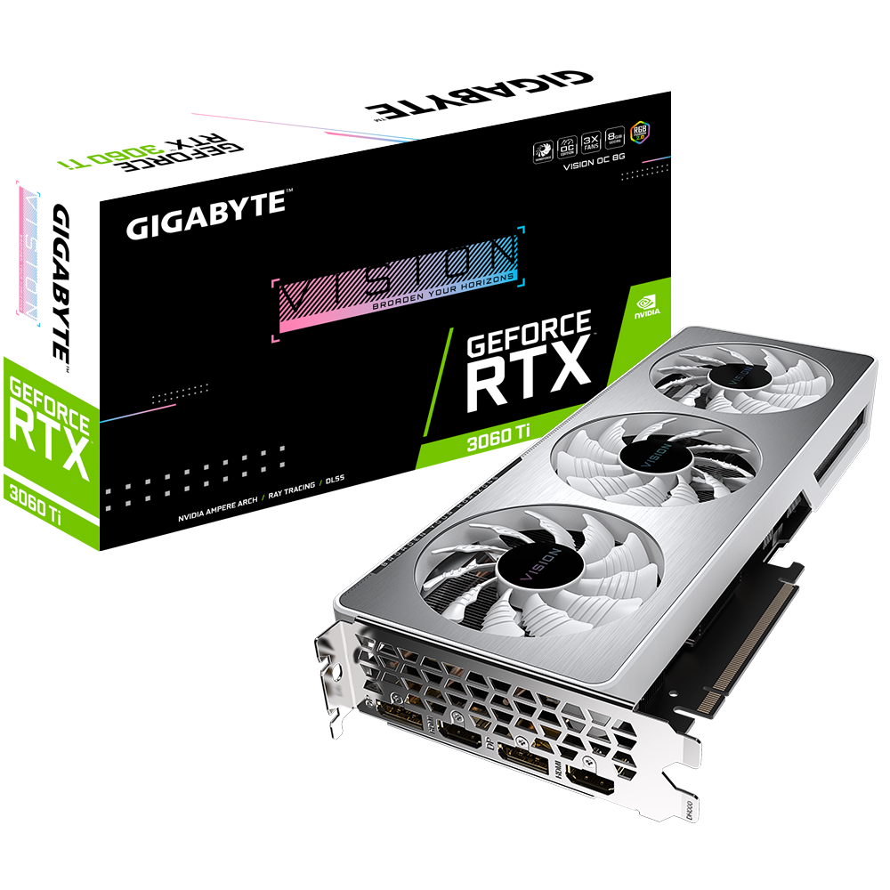 GIGABYTE GeForce GeForce RTX™ 3060 Ti VISION OC 8G 256-Bit GDDR6 Video Card