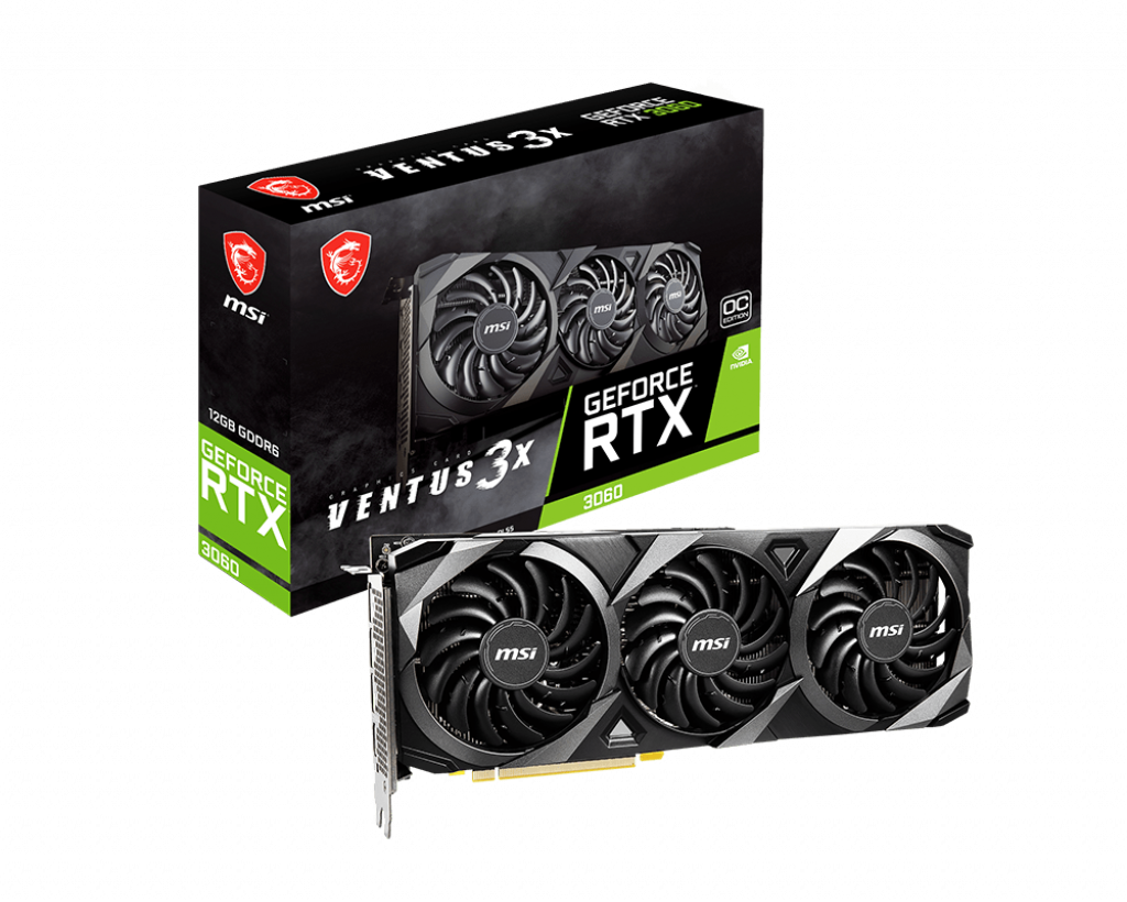 MSI GeForce RTX™ 3060 VENTUS 3X OC 12G GDDR6 PCI Express 4.0 HDCP Ready Video Card