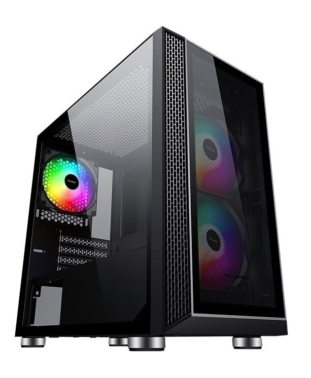 Tecware Vega M Tempered Glass Case ( Free 3x 120mm ARGB Fans )
