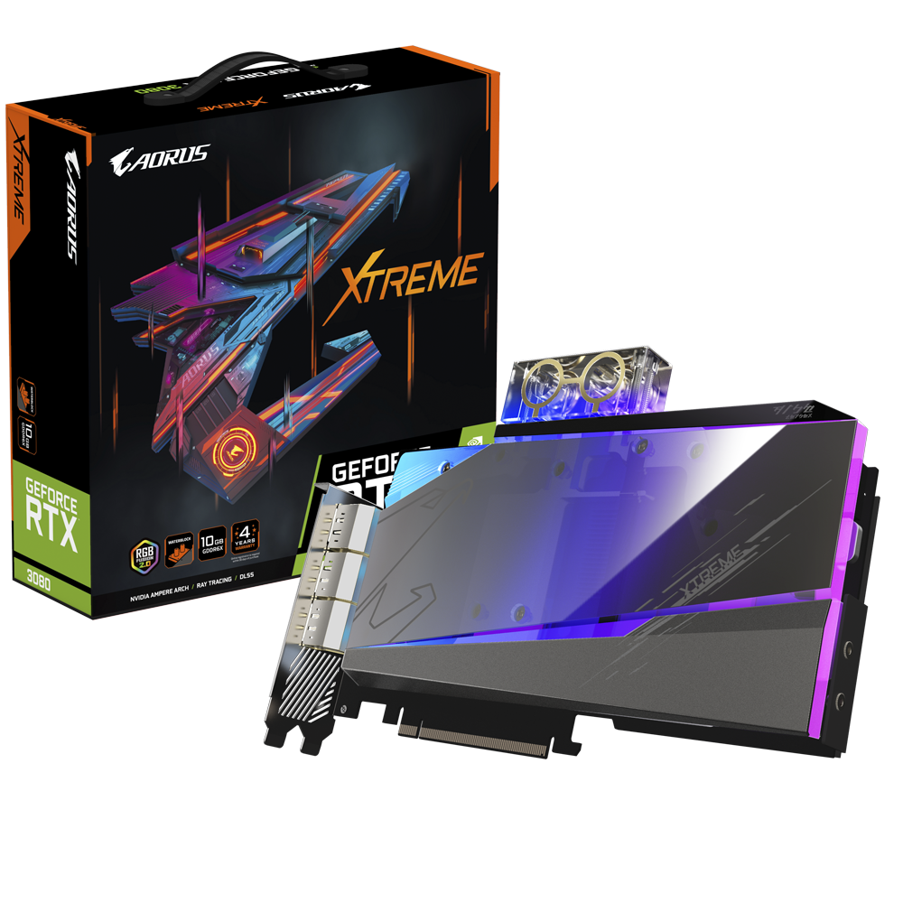 AORUS GeForce RTX™ 3080 XTREME WATERFORCE WB 10GB 320-Bit GDDR6X Video Card