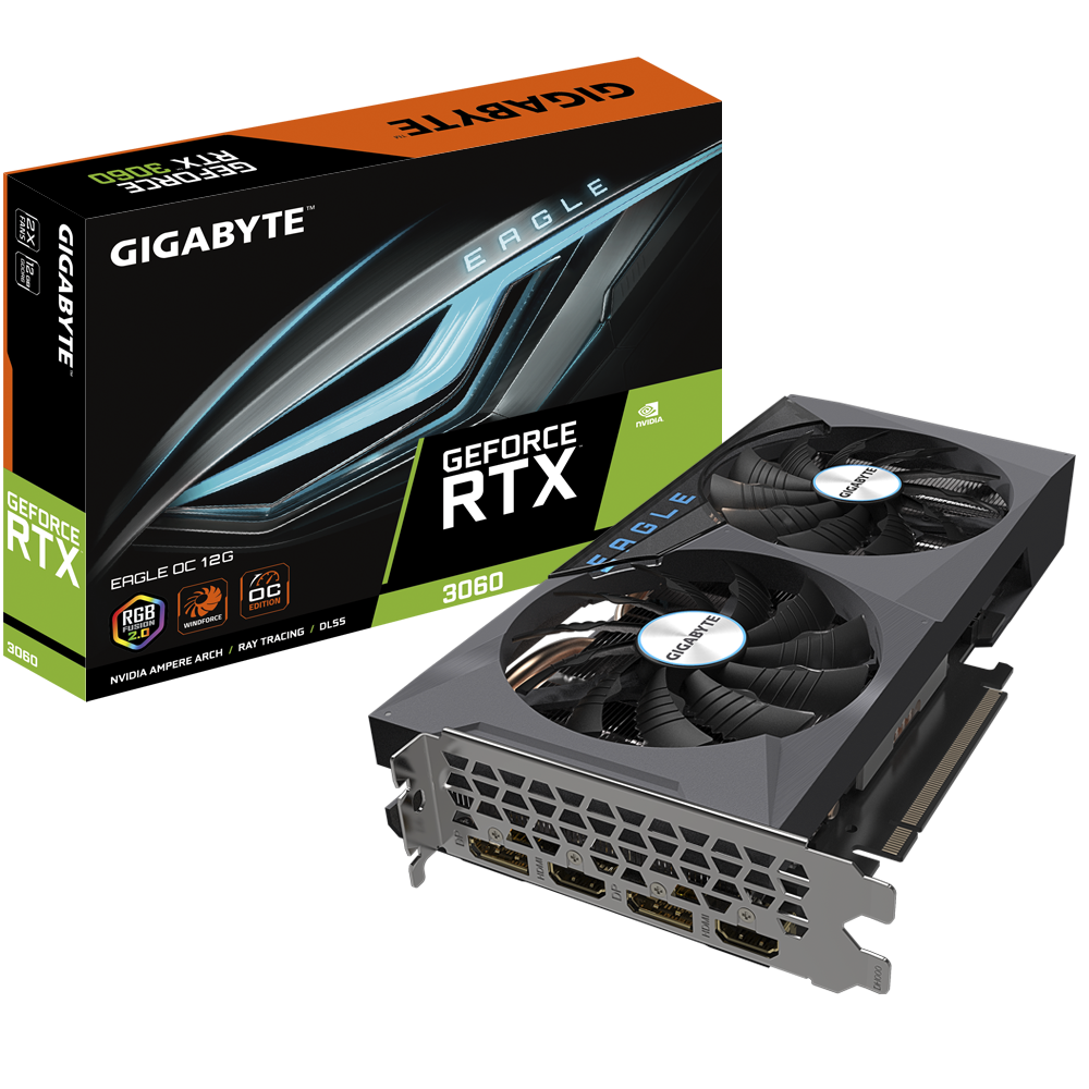 GIGABYTE GeForce RTX™ 3060 Eagle OC Edition 12GB 192-Bit GDDR6 PCI Express 4.0 HDCP Ready Video Card