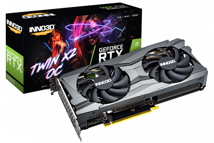 INNO3D GEFORCE RTX 3060 TWIN X2 OC 12GB 192-Bit GDDR6 PCI Express 4.0 HDCP Ready Video Card
