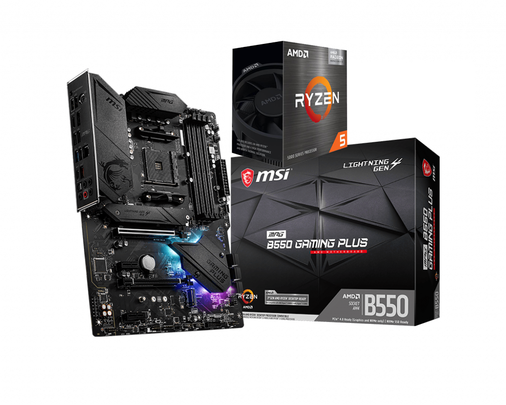 AMD RYZEN 5 5600G 6-Core 3.9 GHz (4.4 GHz Max Boost) + MSI MPG B550 GAMING PLUS Motherboard Bundle