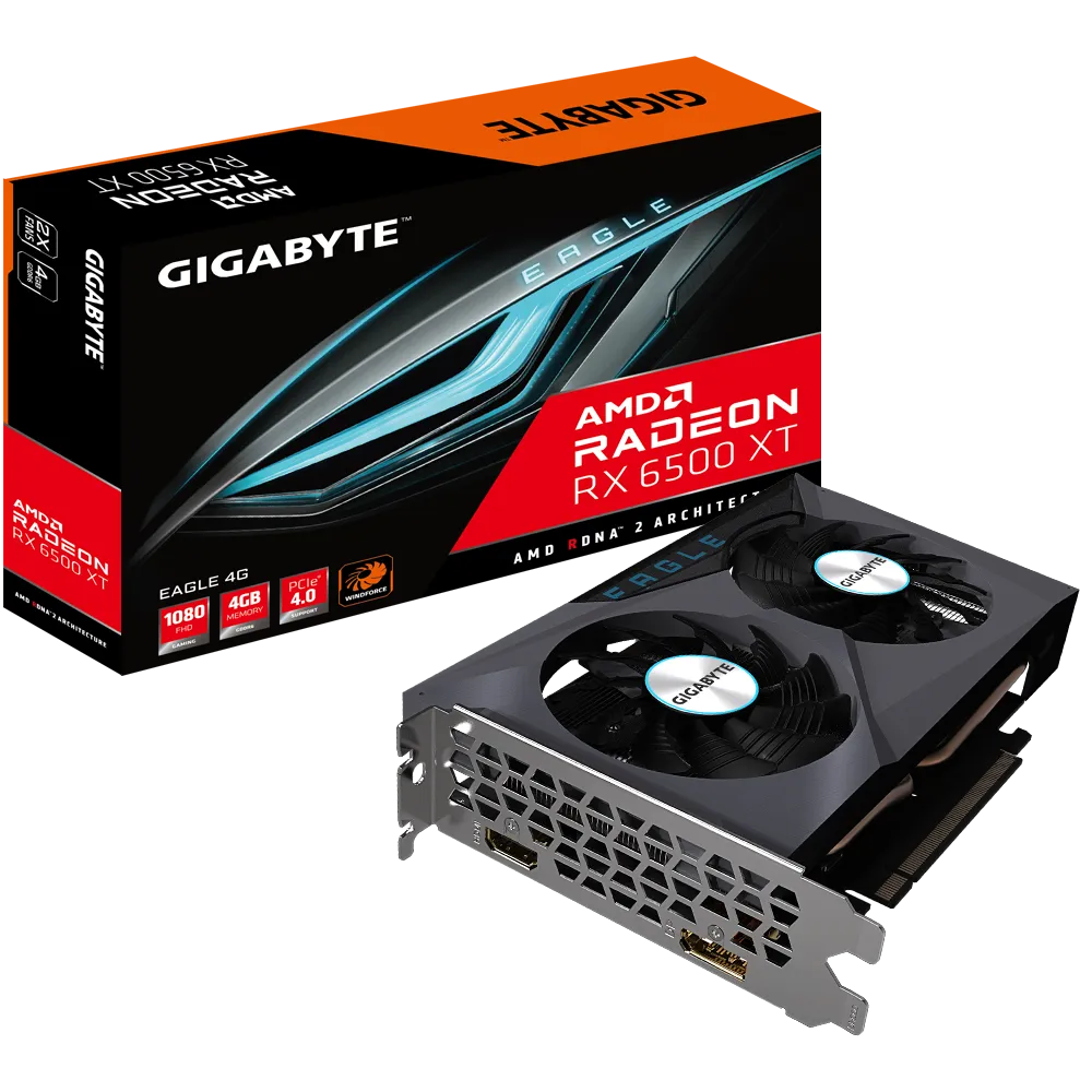 GIGABYTE AMD Radeon™ RX 6500XT EAGLE 4GB GDDR6 64-bit Video Card