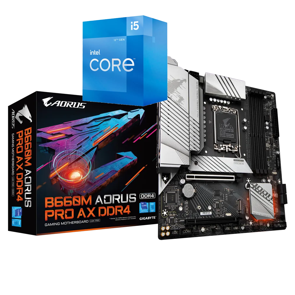 Intel Core I5-12500 6 Cores 12 Threads Alder Lake LGA1700 Processor + AORUS B660M AORUS PRO AX WIFI DDR4 Bundle