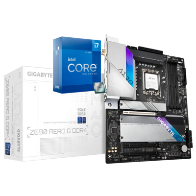 Intel® Core™ i7-12700K 12 Cores 20 Threads Alder Lake LGA1700 Processor + AORUS Z690 AERO G WIFI DDR4 Bundle