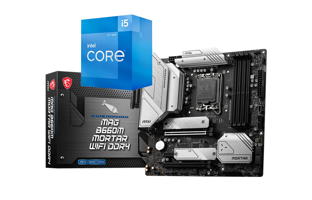 Intel Core I5-12500 6 Cores 12 Threads Alder Lake LGA1700 Processor + MSI MAG B660M MORTAR WIFI DDR4 Bundle