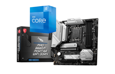 Intel Core I5-12500 6 Cores 12 Threads Alder Lake LGA1700 Processor + MSI MAG B660M MORTAR WIFI DDR4 Bundle