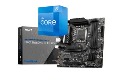 Intel Core I5-12400 6 Cores 12 Threads Alder Lake LGA1700 Processor + MSI PRO B660M-A WIFI DDR4 Bundle