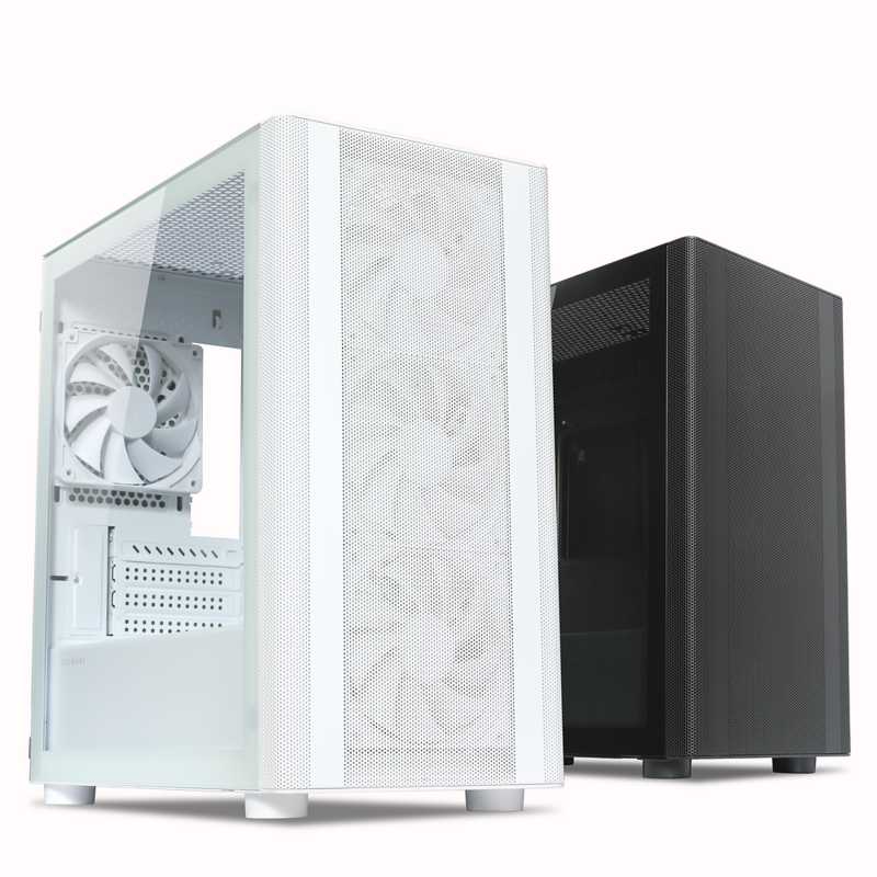 Tecware Flatline MATX TG Gaming Case ( Free 4x 120mm Fans )