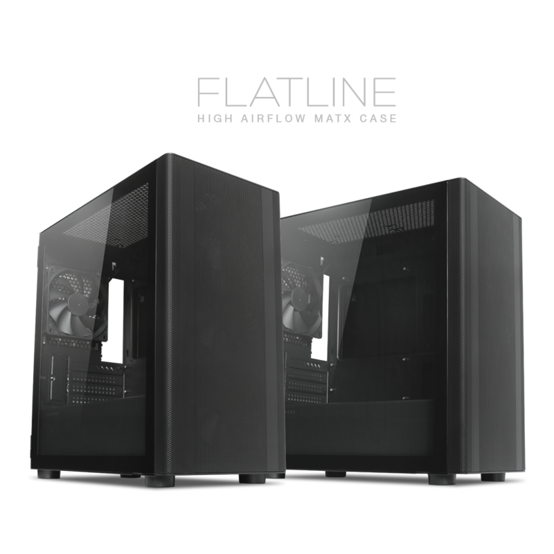 Tecware Flatline MATX TG Gaming Case ( Free 4x 120mm Fans )