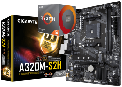 AMD RYZEN 5 3500 6-Core 3.6 GHz (4.1 GHz Max Boost) + GIGABYTE A320M-S2H Motherboard Bundle