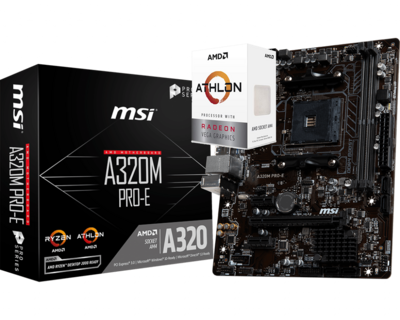 AMD ATHLON 3000G 3.5 GHZ Processor + MSI A320-PRO E Motherboard Bundle