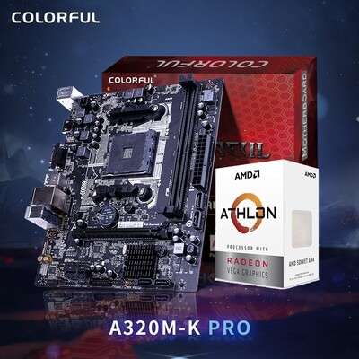 AMD ATHLON 3000G 3.5 GHZ Processor + COLORFUL A320-K PRO Motherboard Bundle