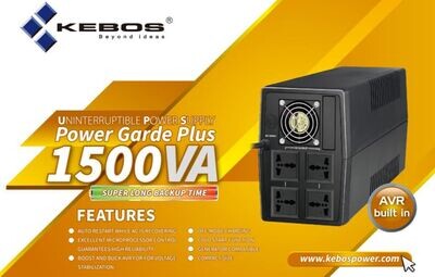 KEBOS 1500VA Line Interactive UPS with AVR