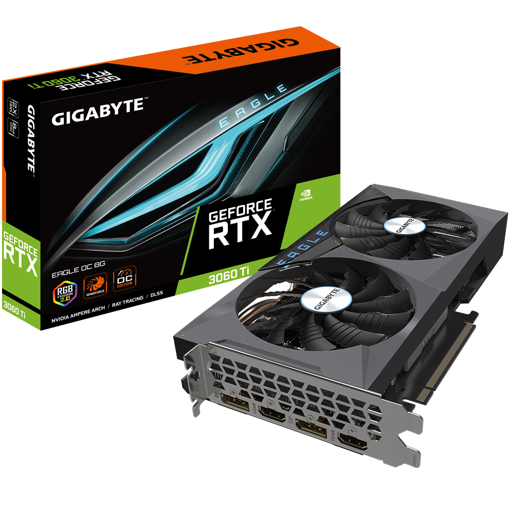 GIGABYTE GeForce RTX 3060 Ti EAGLE OC 8GB 256-bit GDDR6 Video Card