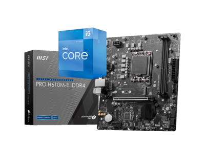Intel Core I5-12400 6 Cores 12 Threads Alder Lake LGA1700 Processor + MSI PRO H610M-E DDR4 Bundle