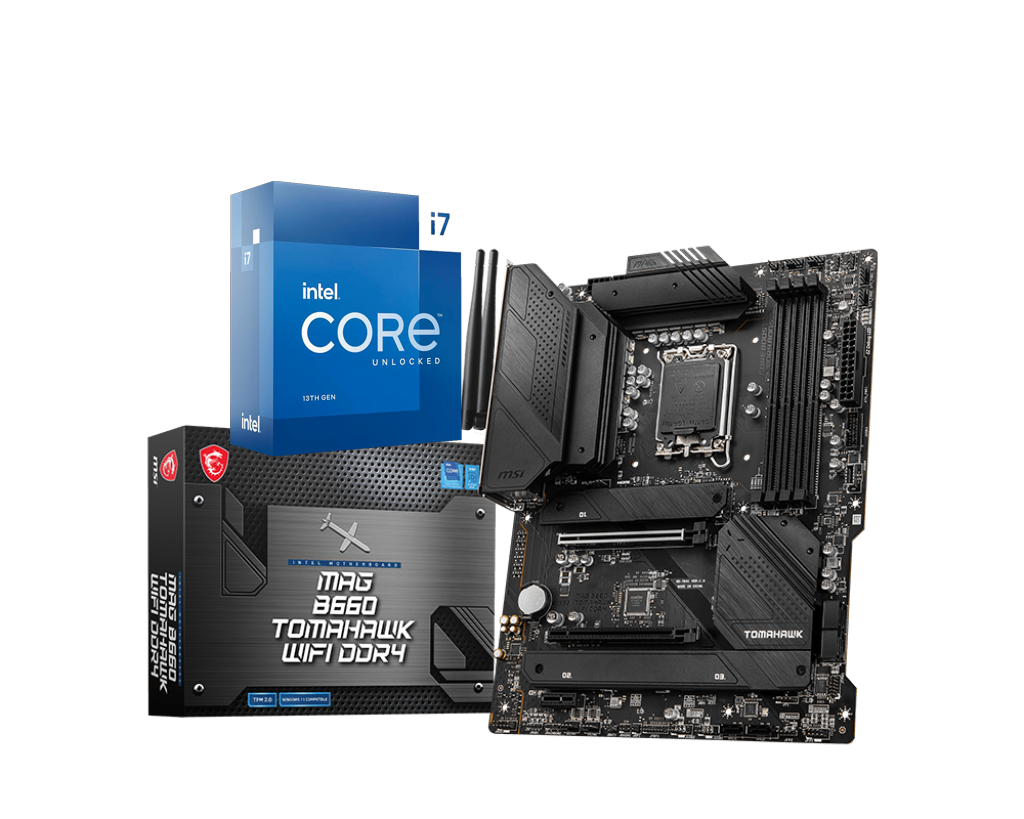 Intel Core I7-13700K 16 Cores 24 Threads Raptor Lake LGA1700 Processor + MSI MAG B660 TOMAHAWK WIFI DDR4 GAMING MOTHERBOARD