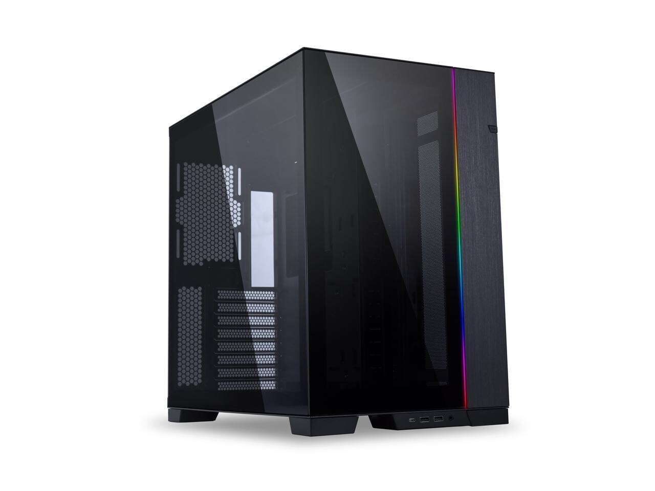 LIAN LI PC-O11 Dynamic EVO Tempered Glass Case, Color: Black