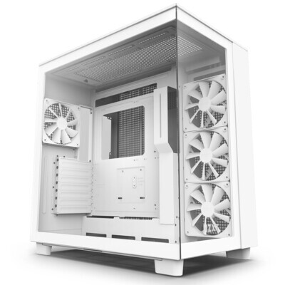 NZXT H9 Flow Dual-Chamber Airflow TG Case ( Free 4x 120mm Fans )