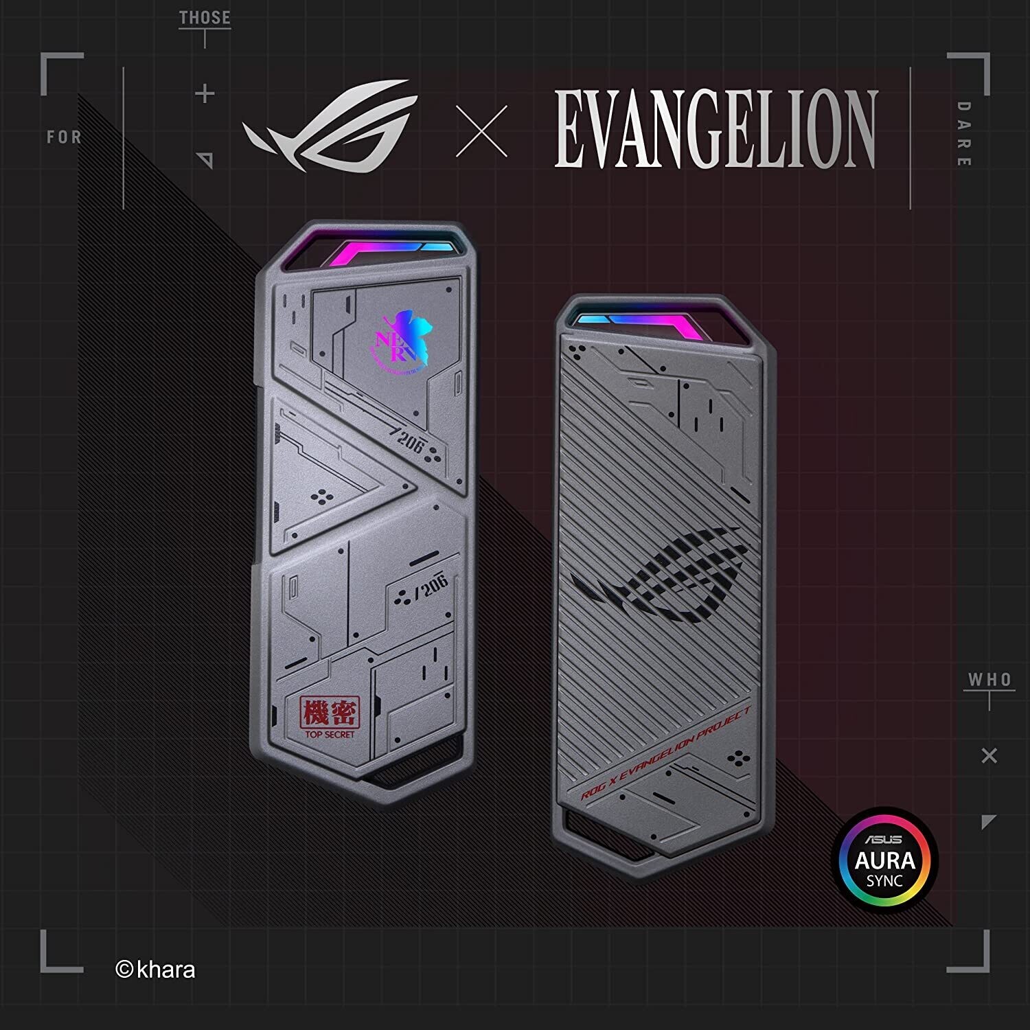 ASUS ROG Strix Arion EVA Edition M.2 NVMe SSD Enclosure USB3.2 Gen 2x1 Typ C, Dual USB C to C and USB C to A Cables, Screwdriver Free, Thermal Pads, Fits PCIe 2280/2260/2242/2230 M Key/B+M Key