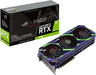 ASUS ROG Strix NVIDIA GeForce RTX 3080 EVA Edition Gaming Graphics Card (PCIe 4.0, 12GB GDDR6X, HDMI 2.1, DisplayPort 1.4a, Axial-tech Fan Design, 2.9-Slot, Super Alloy Power II, GPU Tweak)