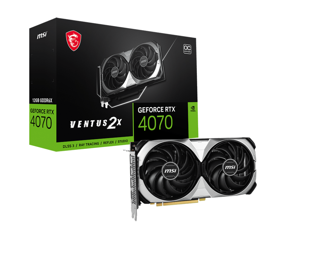 MSI GeForce RTX™ 4070 VENTUS 2X 12G OC GDDR6X Video Card