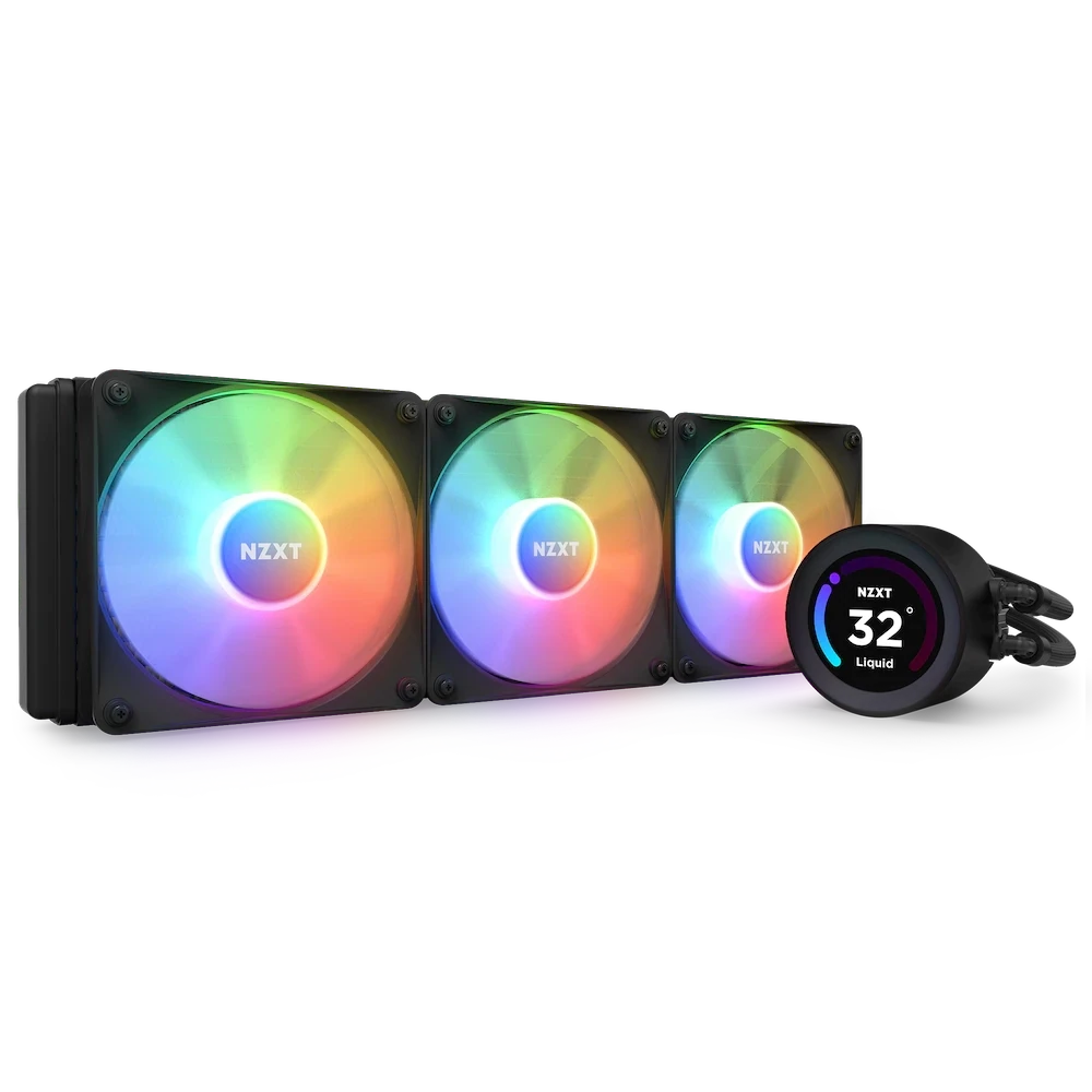 NZXT KRAKEN ELITE 360 RGB - 360mm AIO Liquid Cooler with LCD Display and RGB Fans, Colors: Black