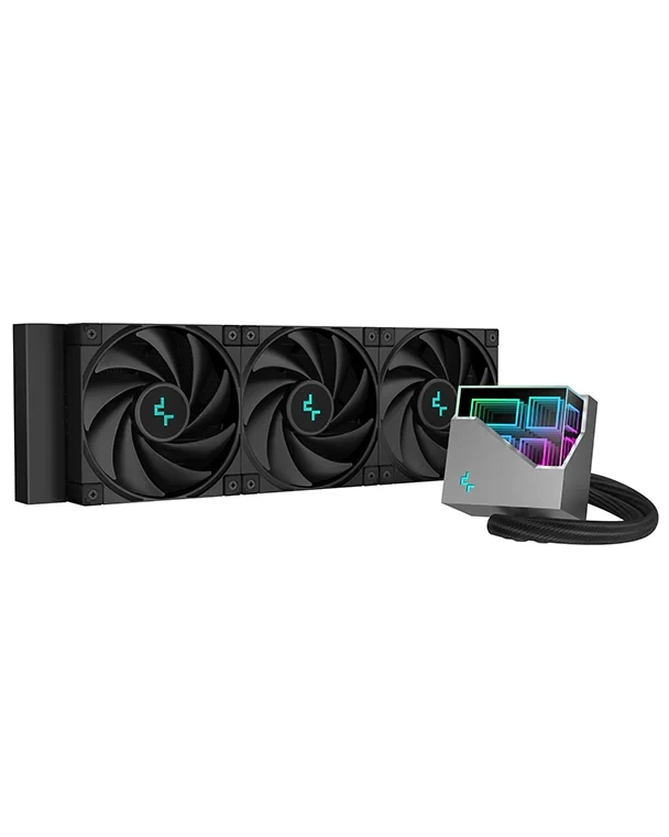 DeepCool LT720 360mm A-RGB multidimensional infinity mirror PWM Fans Liquid CPU Cooler, Colors: Black