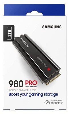 Samsung 980 Pro 2TB HEATSINK PCIE 4.0 NVME M.2 SSD (RW: 7,000/5,100 MB/s)