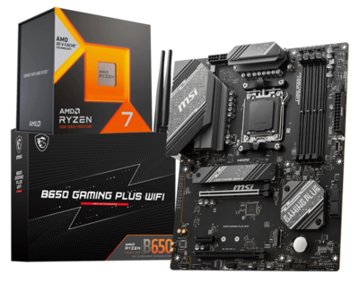 AMD Ryzen 7 7800X3D 8-core, 16-Threads 5 GHz Max Boost Processor + MSI B650 GAMING PLUS WIFI MOBO Bundle