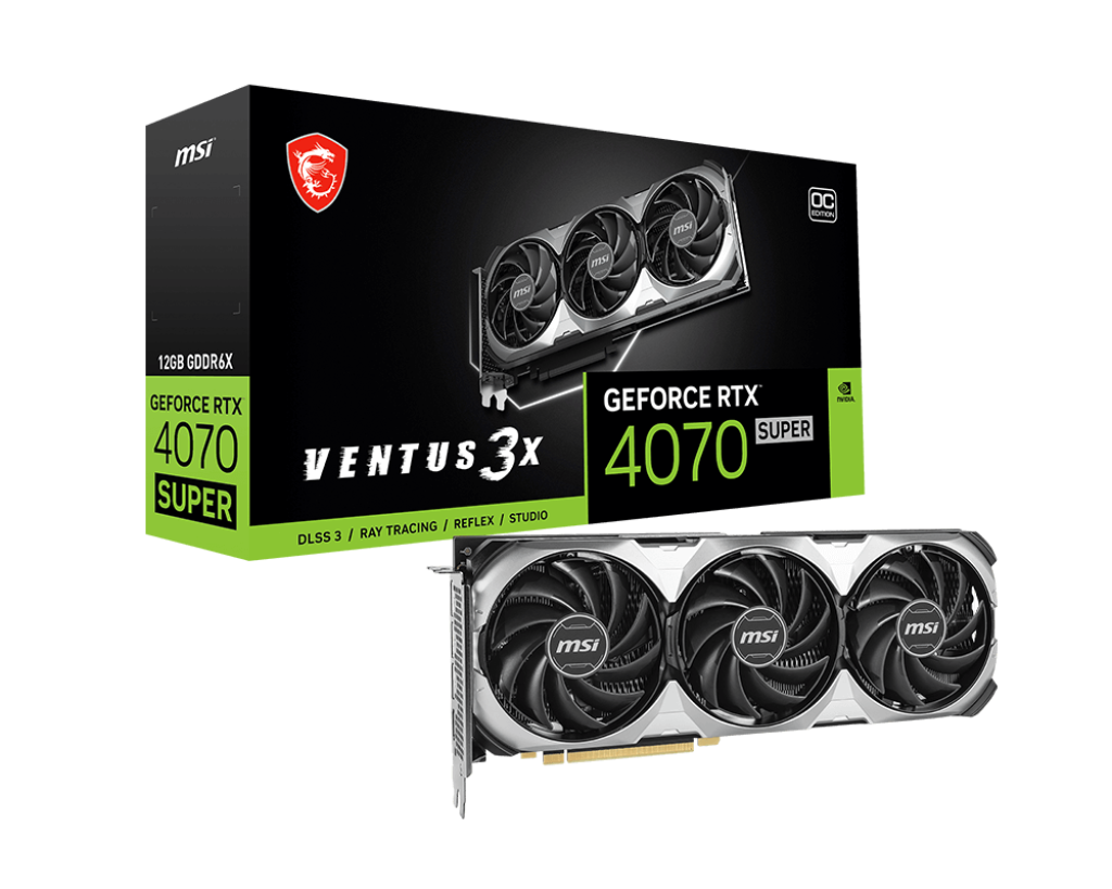 MSI GeForce RTX™ GeForce RTX™ 4070 SUPER 12G VENTUS 3X OC GDDR6X 192-bit HDMI 2.1 3x DP