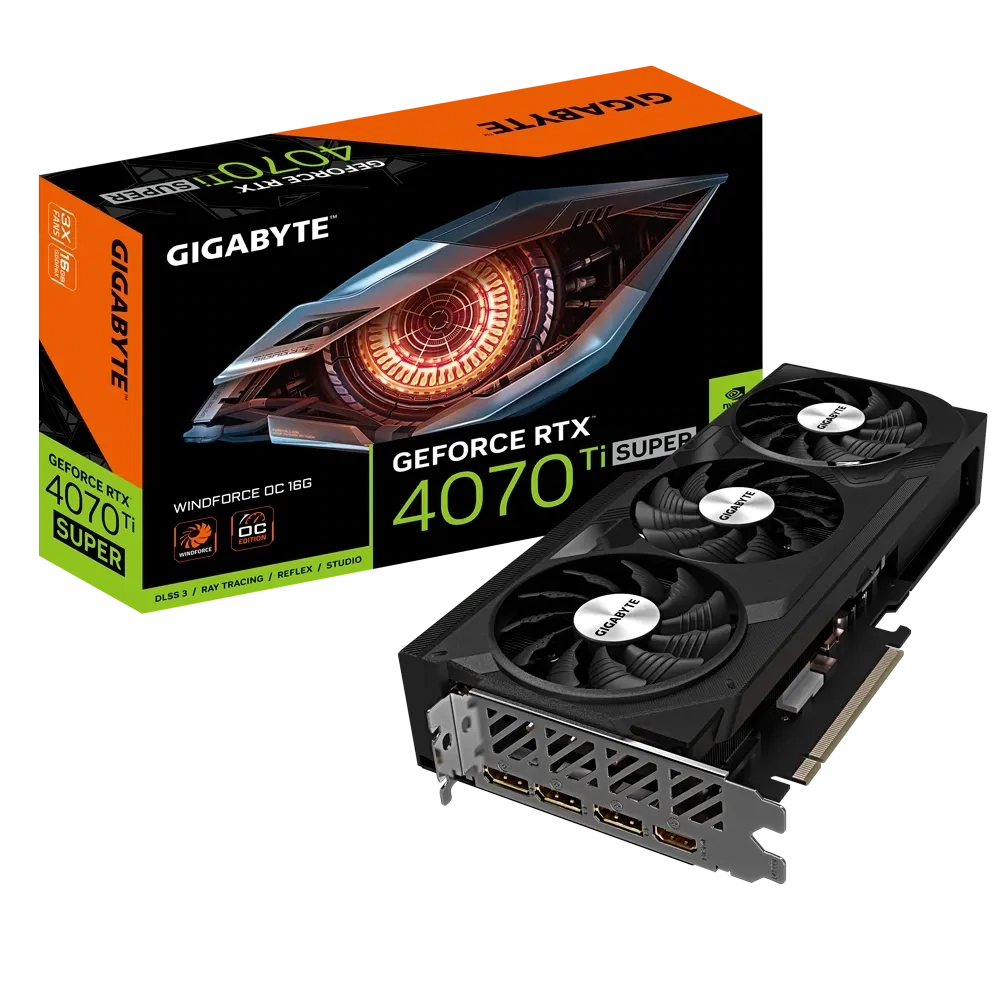 GIGABYTE GeForce RTX™ 4070 Ti SUPER WINDFORCE OC 16G GDDR6X 256 bit HDMI 2.1a, DP 1.4a