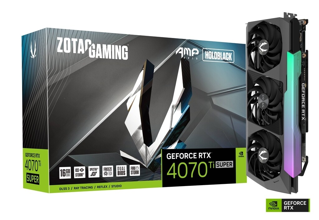 ZOTAC GAMING GeForce RTX 4070 Ti SUPER AMP HOLO 16GB GDDR6X 256 bit HDMI 2.1a, DP 1.4a
