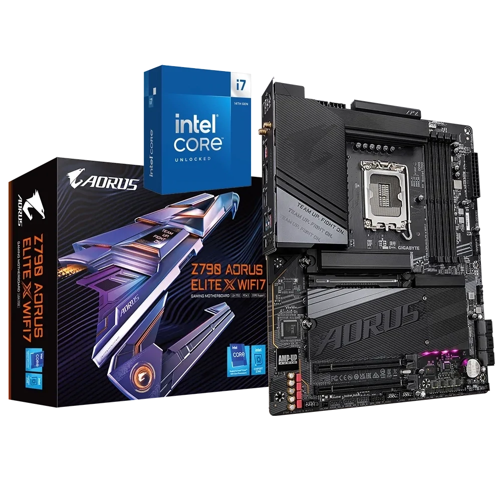 Intel® Core™ i7-14700K 20-Cores (8P+16E) LGA 1700 Processor +  Z790 AORUS ELITE X WIFI7 GAMING MOTHERBOARD