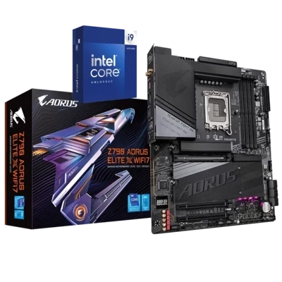 Intel® Core™ i9-14900K 24-Cores (8P+16E) LGA 1700 Processor + Z790 AORUS ELITE X WIFI7 GAMING MOTHERBOARD