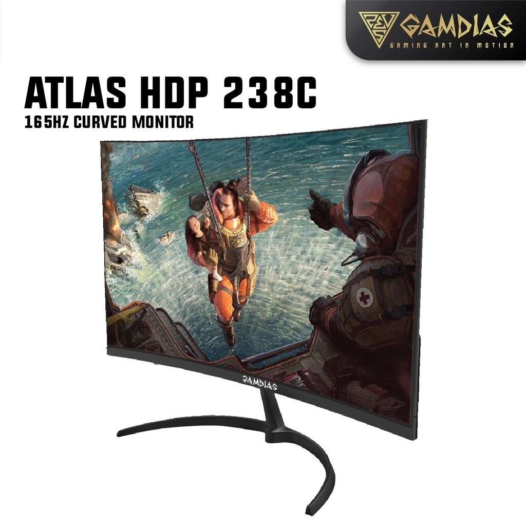 GAMDIAS ATLAS HDP238C 24&quot; CURVED 165HZ FREESYNC/GSYNC COMPATIBLE HDMI DP