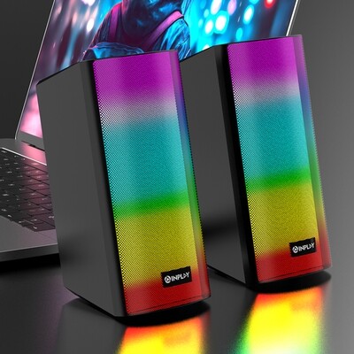 Inplay MS-280 Bluetooth Connect RGB Speaker 3D Surround Shocking Bass Boost Compatibile For Pc/Laptop/Psp