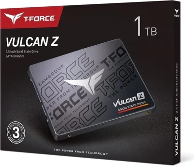 TEAMGROUP T-Force Vulcan Z 1TB SLC Cache 3D NAND TLC 2.5 Inch SATA III Internal Solid State Drive SSD (R/W Speed up to 550/500 MB/s)