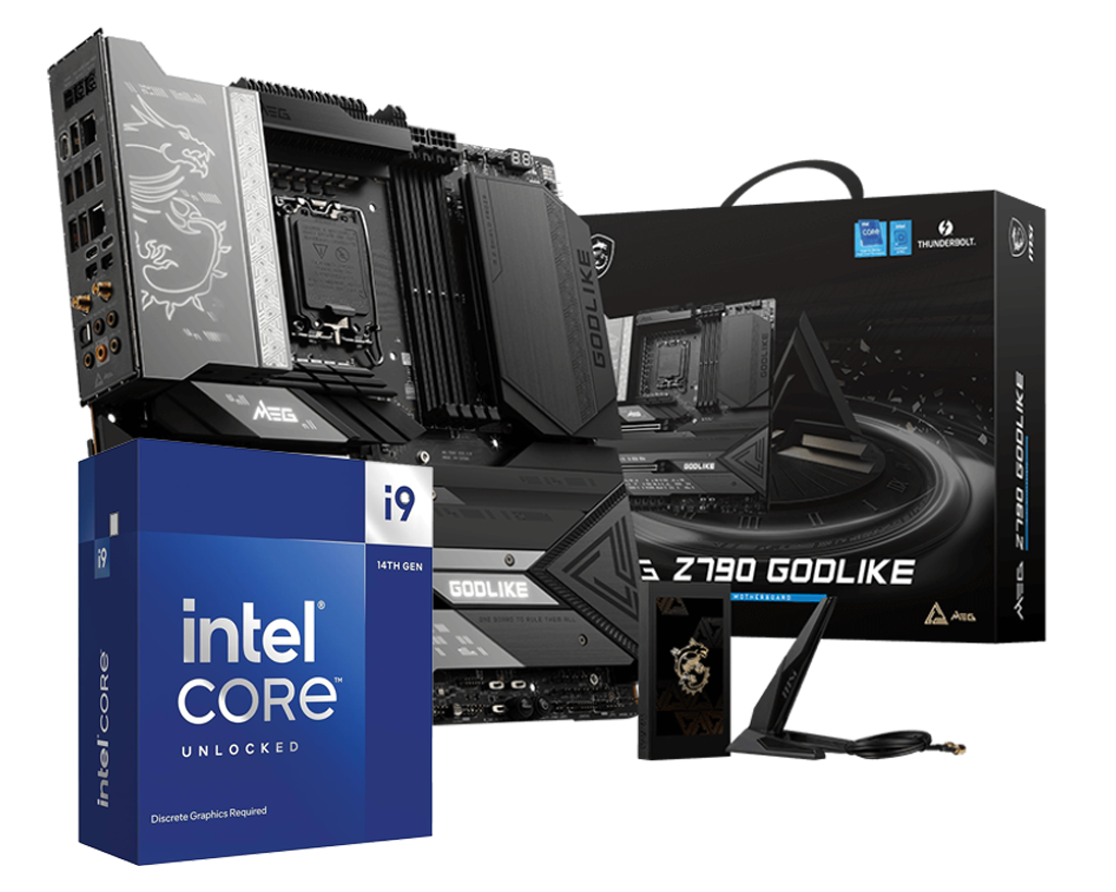 Intel® Core™ i9-14900KF 24-Cores (8P+16E) LGA 1700 Processor +  MSI MEG Z790 GODLIKE Motherboard Bundle