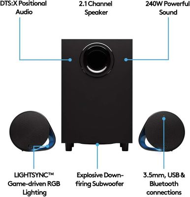 Logitech G560 Lightsync, 2.1, PC Gaming Speakers, Bluetooth