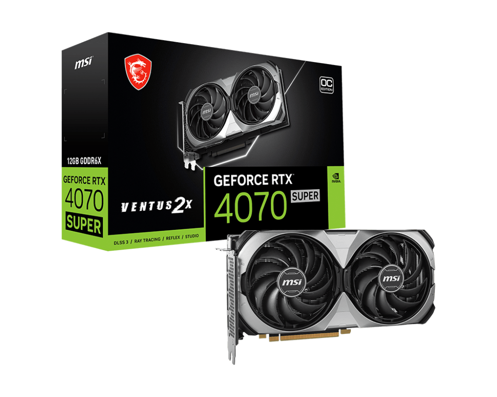 MSI GeForce RTX™ GeForce RTX™ 4070 SUPER 12G VENTUS 2X OC GDDR6X 192-bit HDMI 2.1