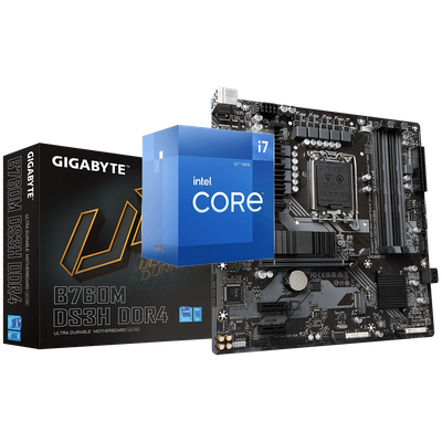 Intel Core i7-12700 - Core i7 12th Gen Alder Lake 12-Core (8P+4E) 2.1 GHz LGA 1700 65W Intel UHD Graphics 770 Processor + Gigabyte B760M DS3H DDR4 Bundle Intel Core i7-12700 - Core i7 12th Gen Alder Lake 12-Core (8P+4E) 2.1 GHz LGA 1700 65W Intel UHD Graphics 770 Processor + Gigabyte B760M DS3H DDR4 Bundle