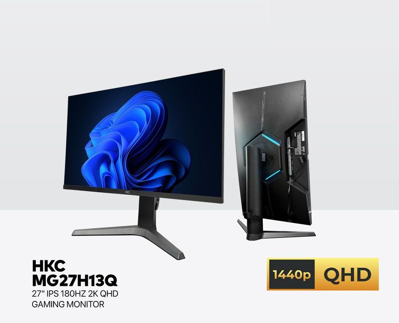 HKC MG27H13Q 27&quot; QHD 1440P (2560 x 1440) IPS 180hz 1ms Flat Gaming Monitor