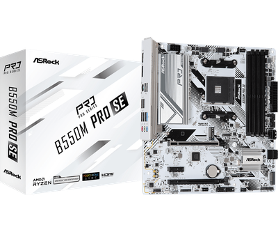 ASRock B550M Pro SE White Gaming Motherboard ASRock B550M Pro SE White Gaming Motherboard