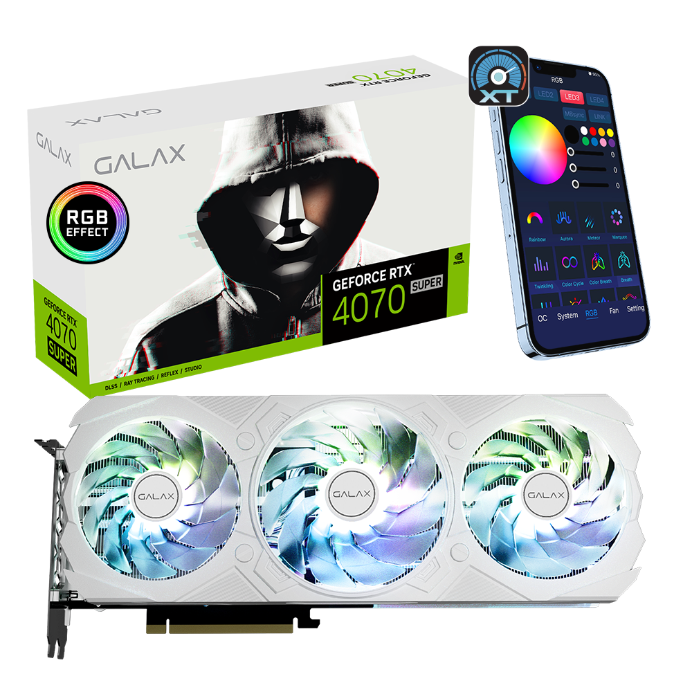 GALAX GeForce RTX™ 4070 EX Gamer WHITE 1-Click OC 12GB 192-bit GDDR6X DP*3/HDMI 2.1/DLSS 3